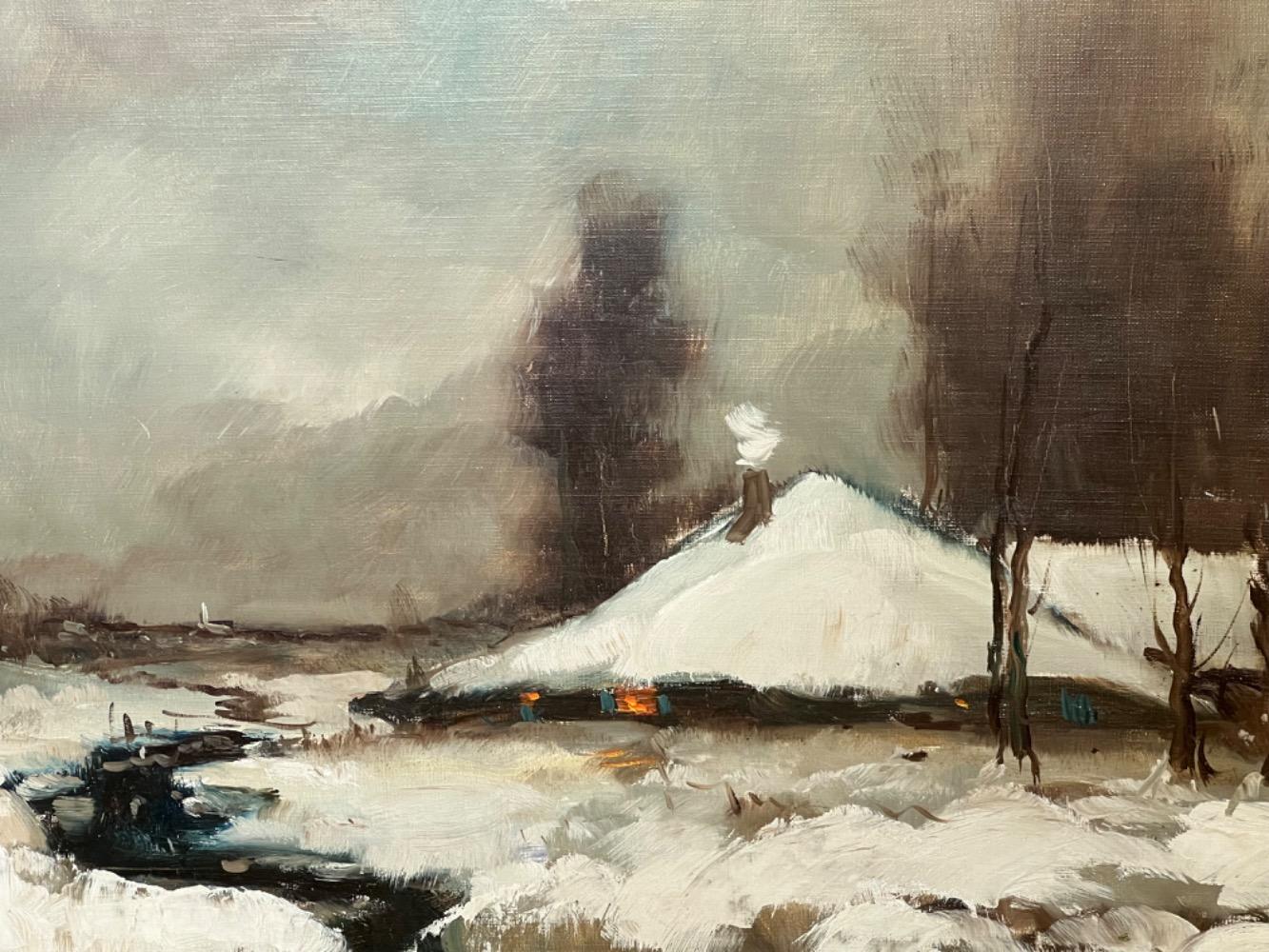 Wintertime in Flanders ( oil on canvas on panel )